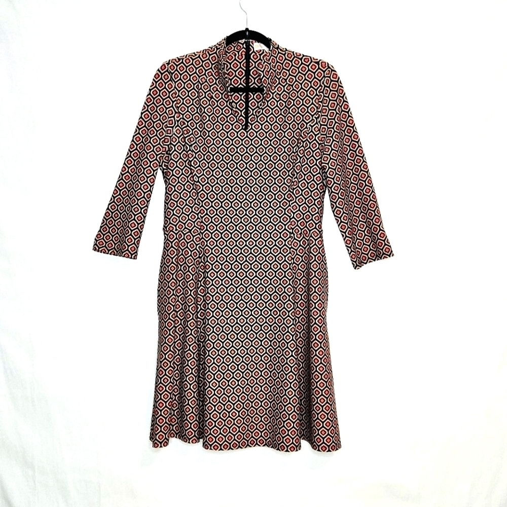 Jude Connally Dress. Size Large. Brown/black, And Red Small Pattern.